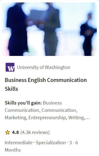 business english communication skills university of washington