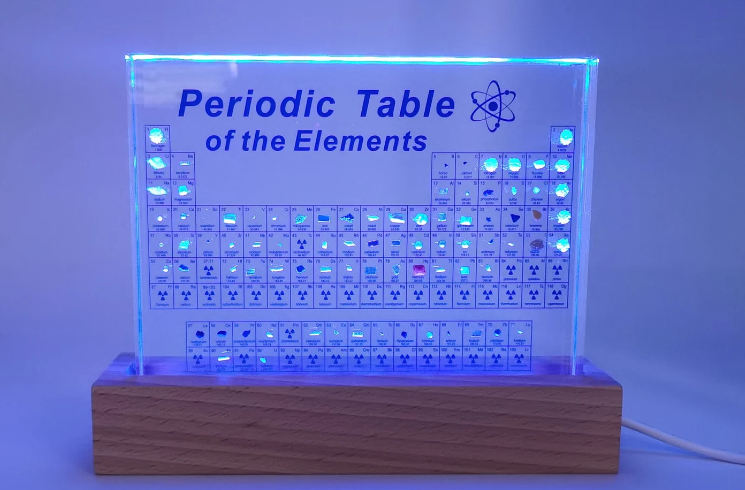LED Periodic Table with Real Elements