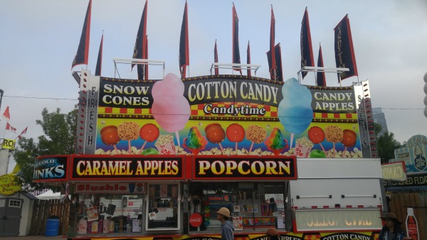 Popcorn truck and cotton candy Calgary Stampede