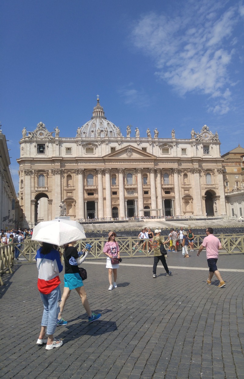 The Vatican City - at the centre, the balcony where the Pope usually makes public appearances