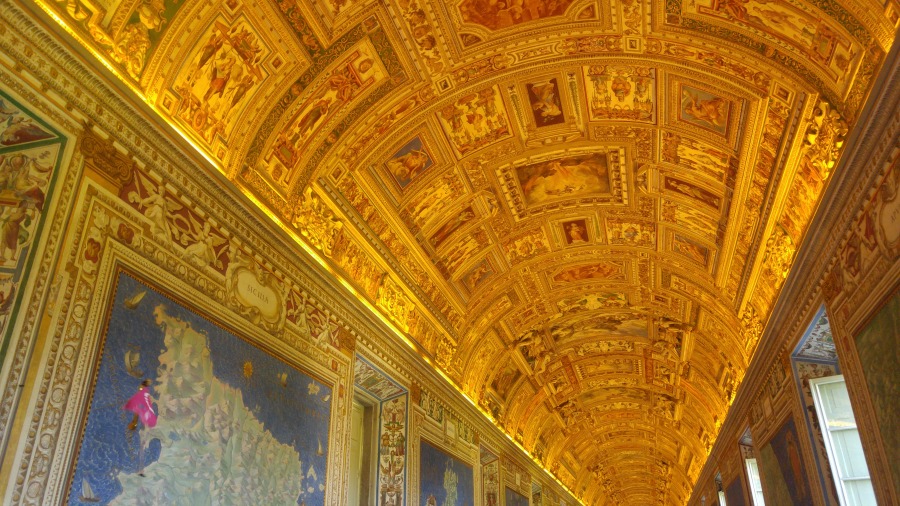 Elaborate Vatican Museum Ceiling