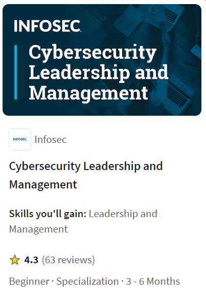 Cybersecurity Leadership and Management Specialization