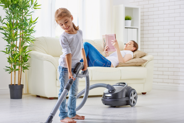 Expectancy Theory in Action: A child cleans, knowing that completing her chores is instrumental to being allowed to play outside.