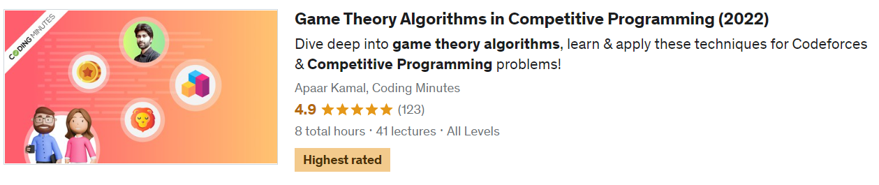 Game Theory Competitive Programming Udemy