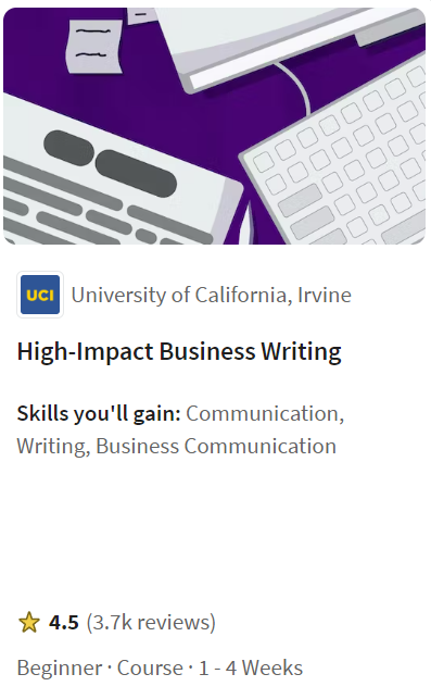 High-Impact Business Writing (University of California, Irvine)