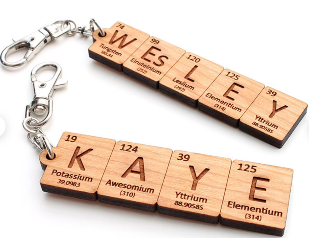 Periodic Table Name Key Chain